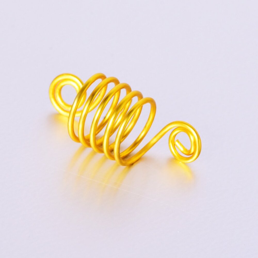NEW 50pc Gold Dreadlock Coils – Adjustable Copper Hair Wraps & Braiding Cuffs